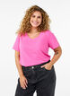 Basic plain cotton t-shirt, Pink, Model image number 0