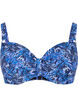Bikini top with underwire and pattern, Blue, Packshot image number 0