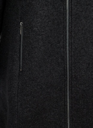 Jacket with wool and a zip, Black, Packshot image number 3