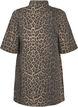 Short-sleeved denim dress with leopard print, LEO AOP, Packshot image number 1