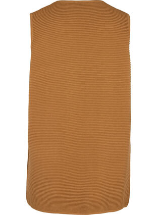 Knitted vest with pockets, Tobacco Brown, Packshot image number 1
