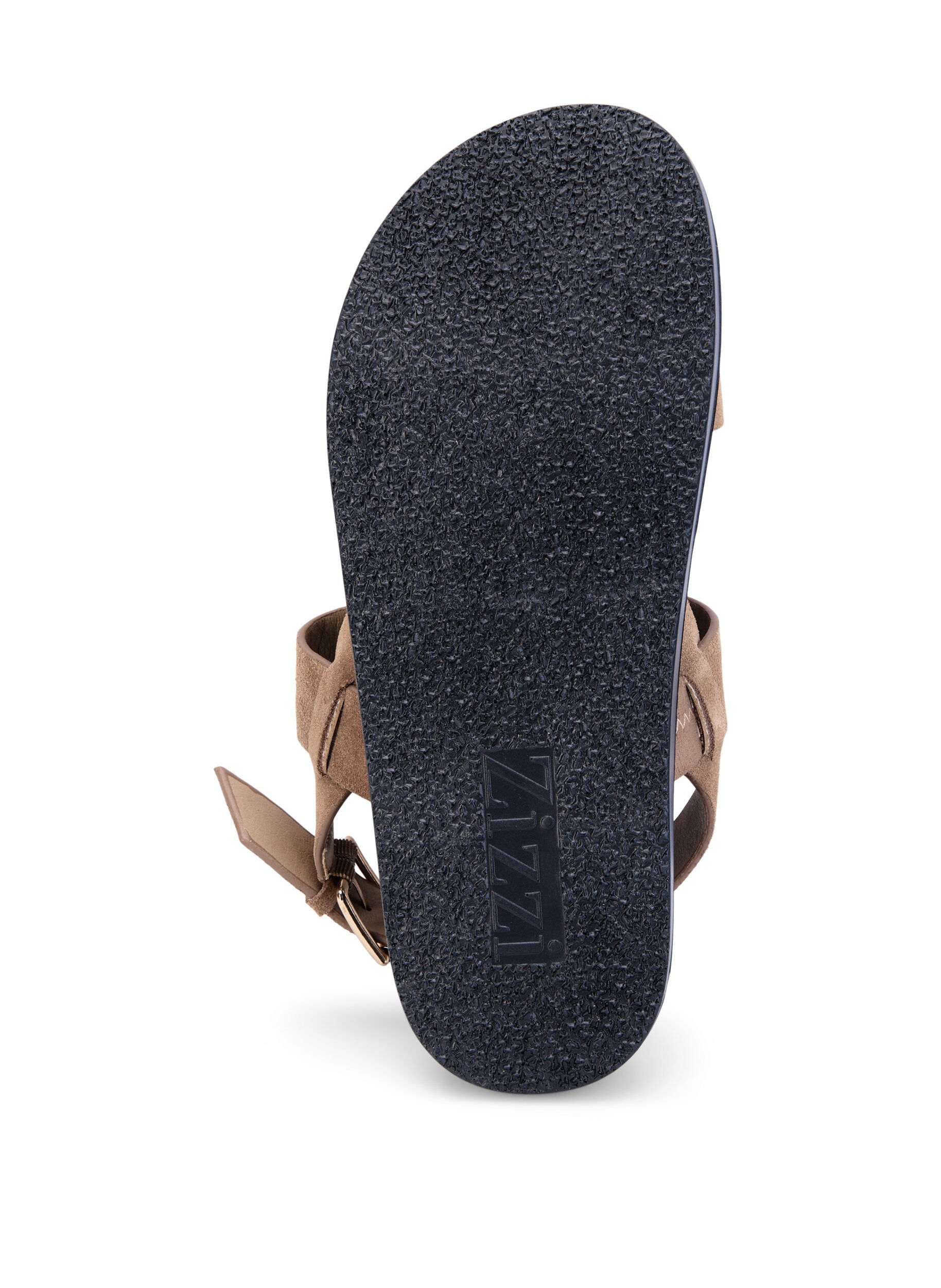 Zizzifashion Wide fit sandal in suede, Brown, Packshot image number 3