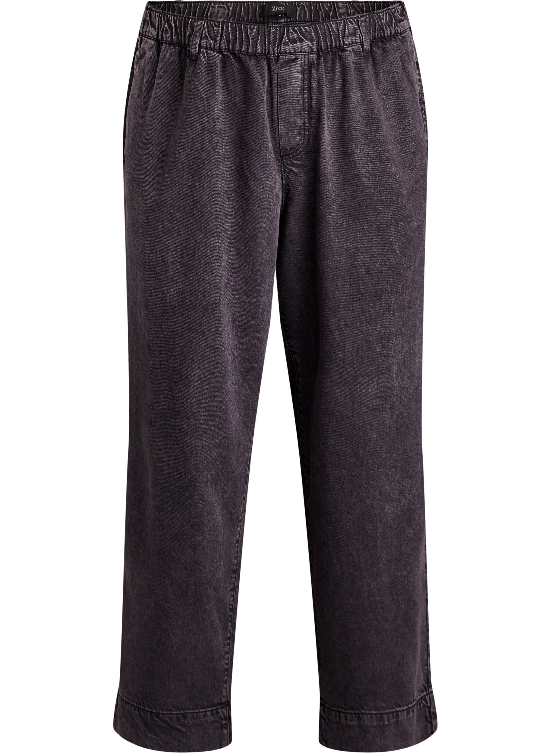 Wide jeans with an elastic waistband