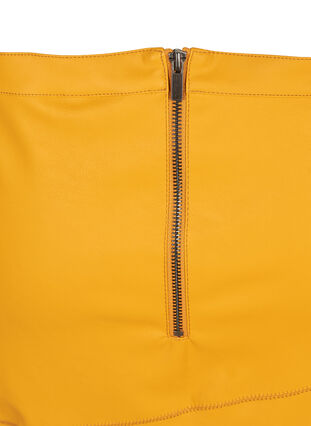 Skirt in faux leather, Golden Yellow, Packshot image number 3