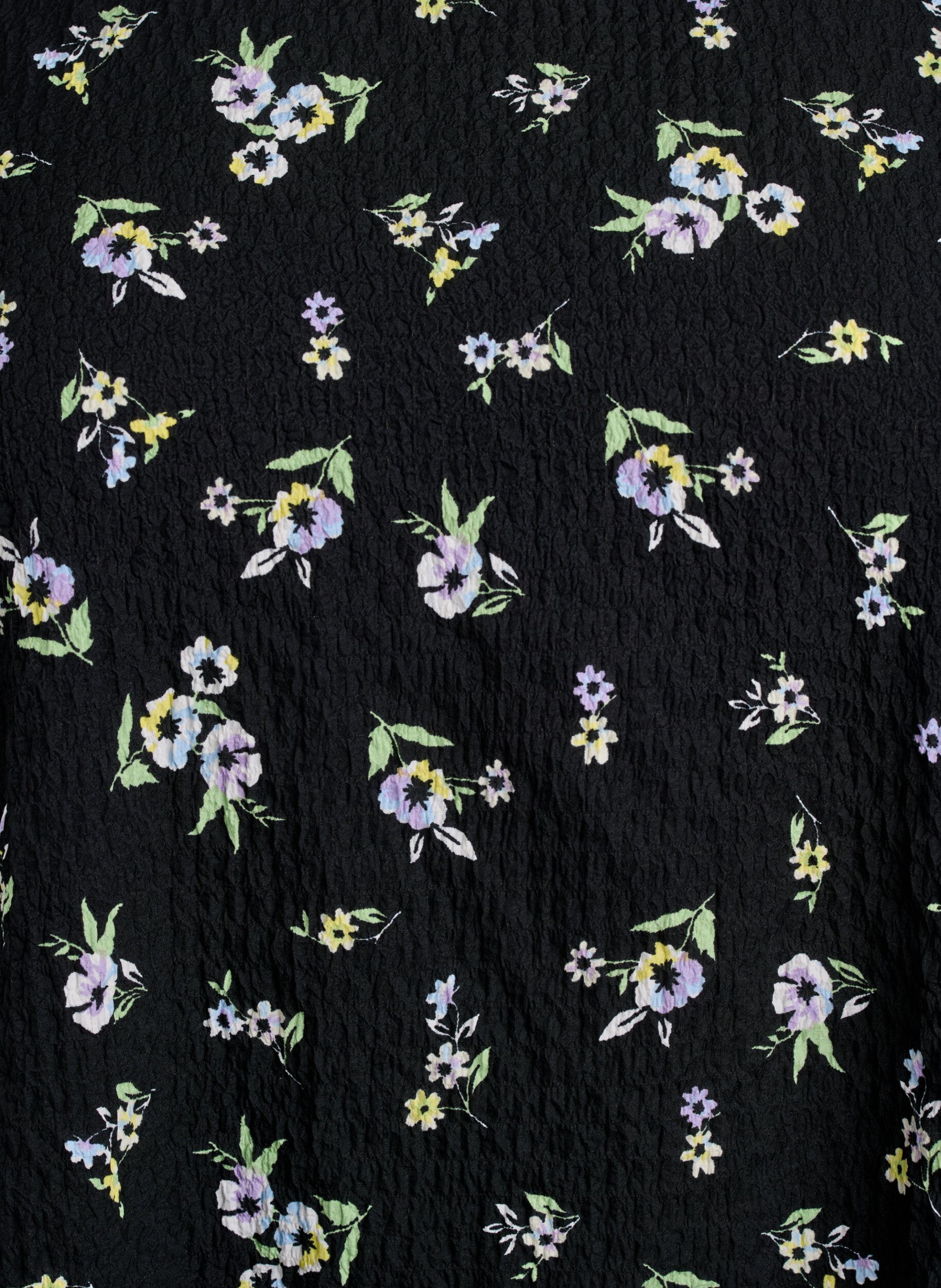 Zizzifashion Short-sleeved blouse with texture, Black, Packshot image number 2