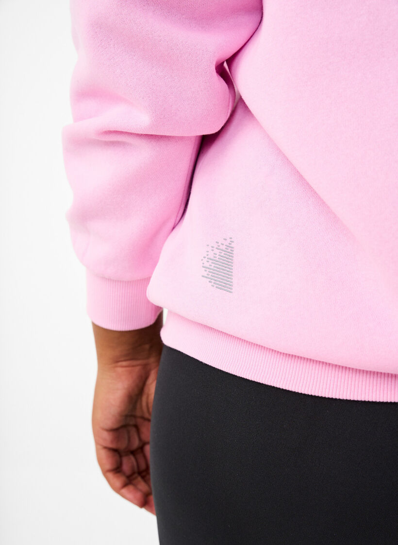 Sweatshirt with terry text, Pink, Model image number 3