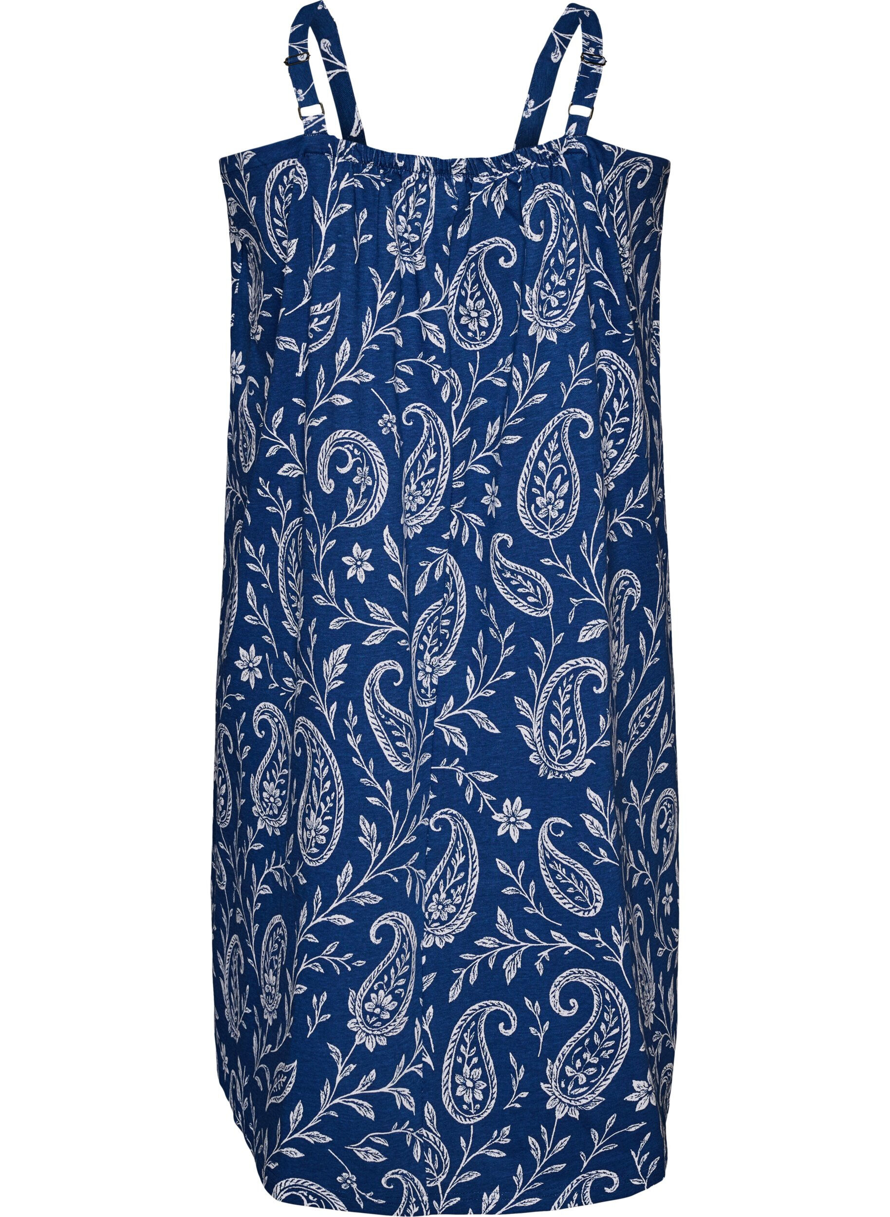 Zizzifashion Knee-length strap dress in organic cotton, Blue, Packshot image number 1