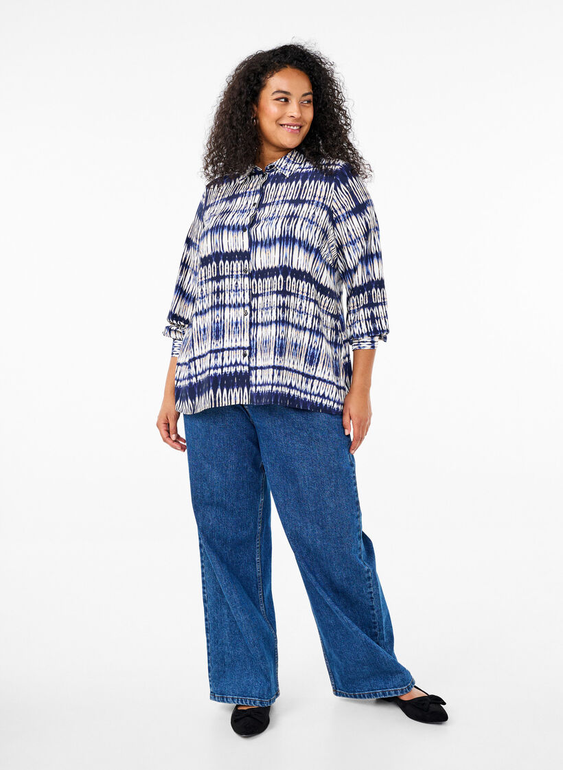 Patterned shirt, Blue, Model image number 1