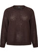 Knitted blouse with a textured openwork pattern, Brown, Packshot image number 0