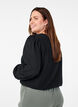 FLASH - Long-sleeved blouse with round neck, Black, Model image number 1
