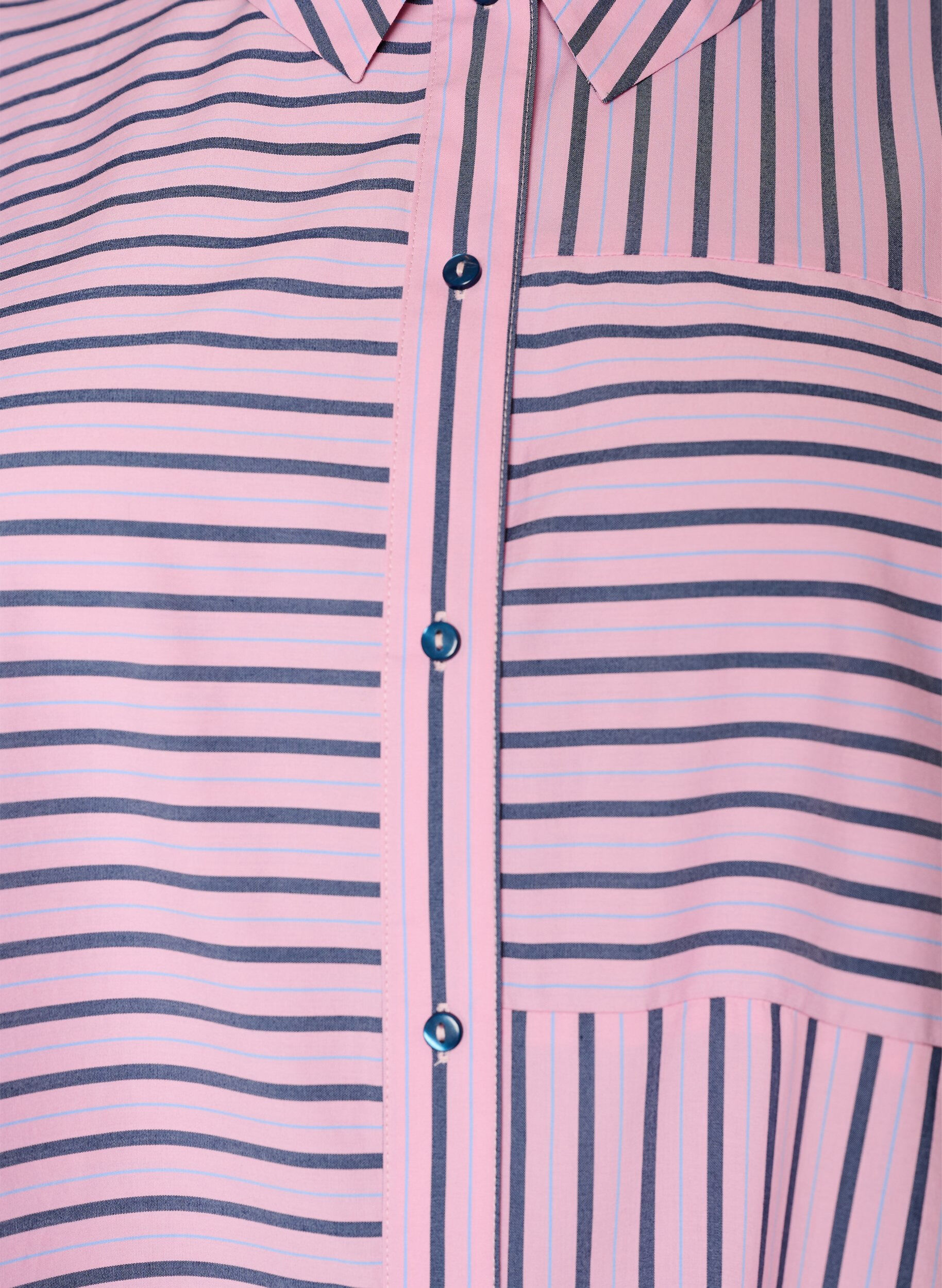 Zizzifashion Striped shirt with a classic collar and long sleeves, Pink, Packshot image number 2