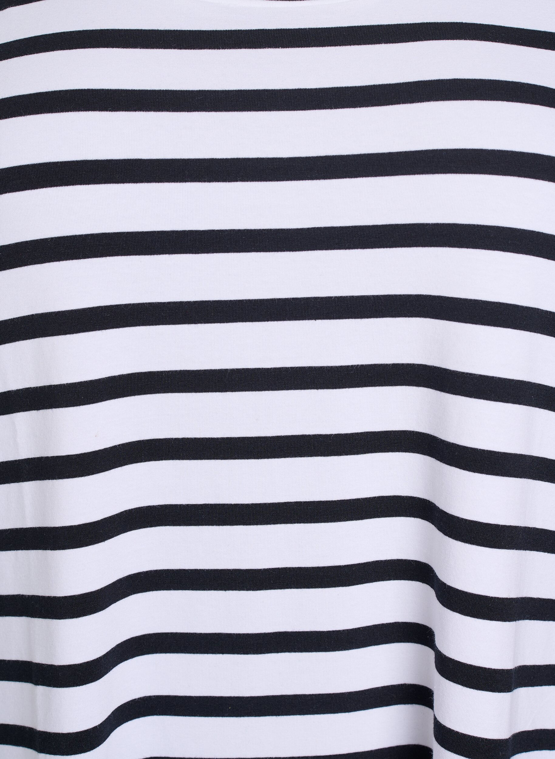 Zizzifashion Striped jersey dress with short sleeves, Black, Packshot image number 2