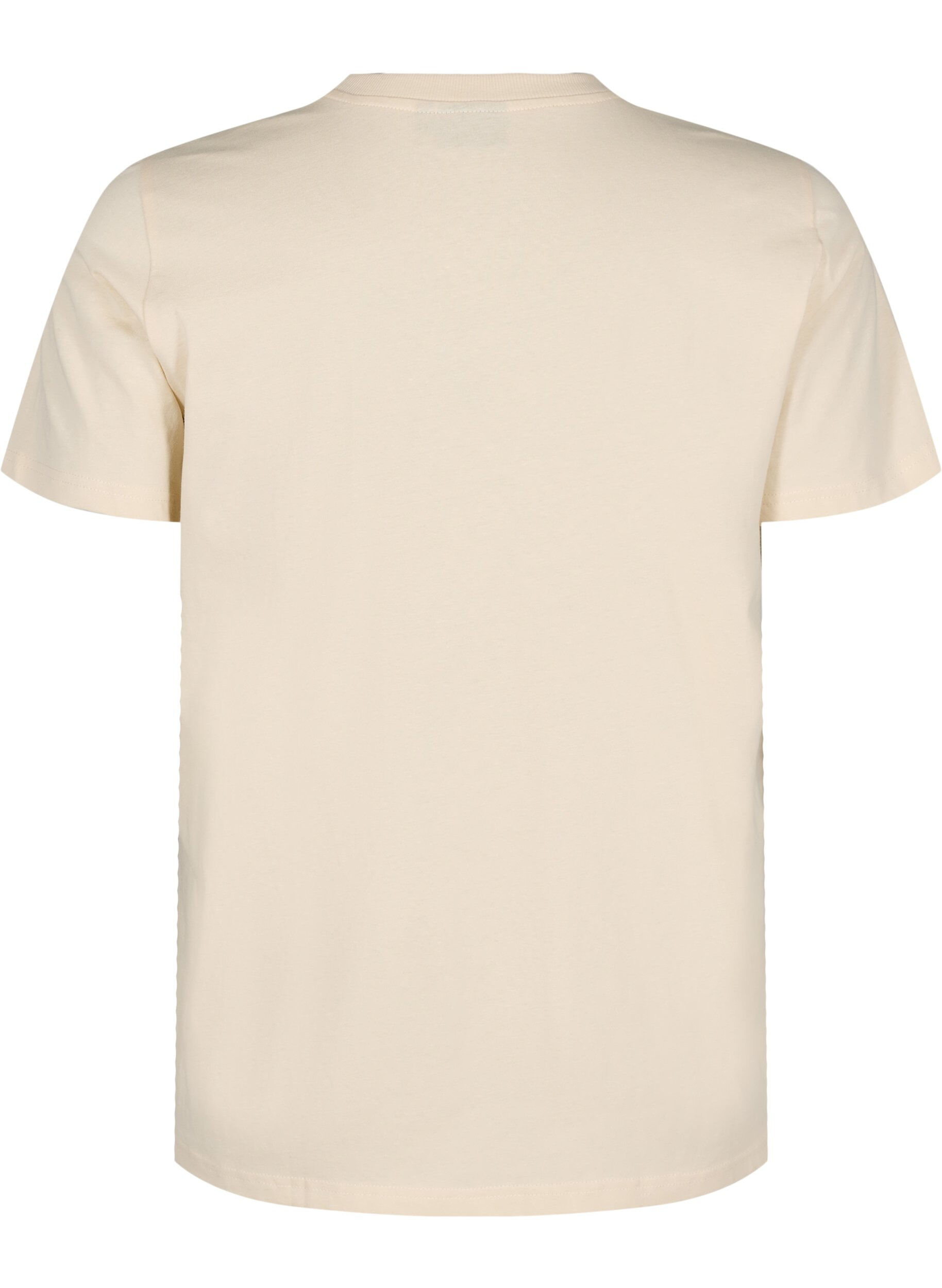 Zizzifashion Cotton T-shirt with print, Beige, Packshot image number 1