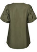 Tunic with balloon sleeves and a V-neck, Green, Packshot image number 1