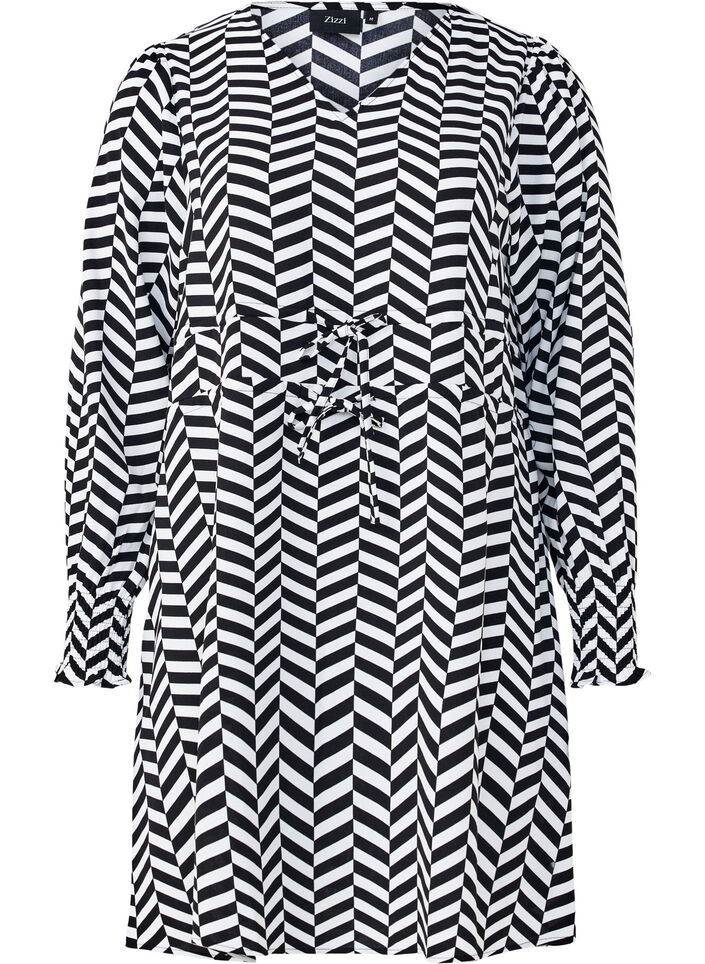 Dress with tie belts at the waist, Black, Packshot image number 0