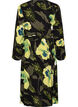 Floral wrap dress in viscose with a tie belt, Black, Packshot image number 1