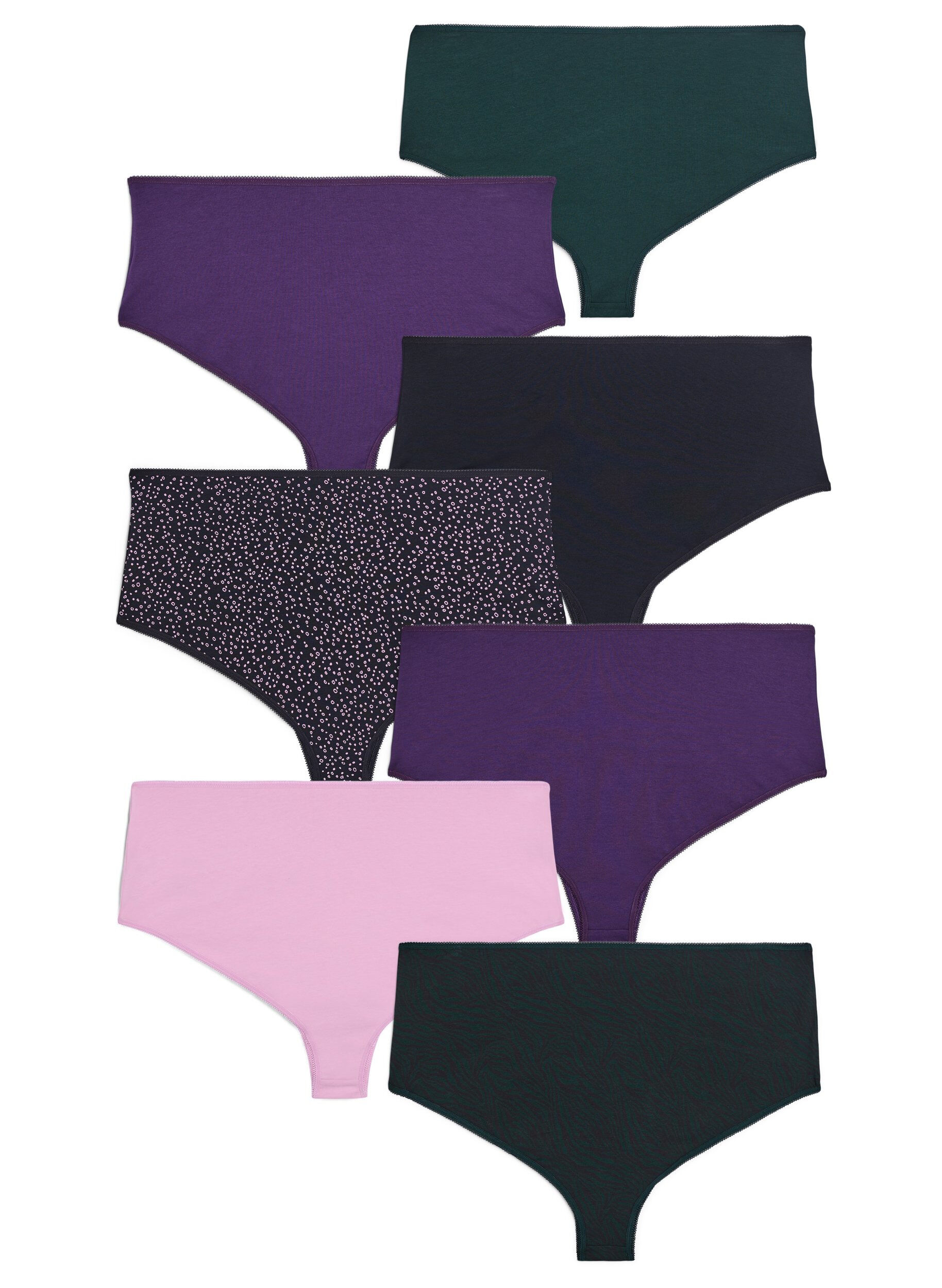 Zizzifashion 7-pack hipster briefs with regular waist, Purple, Packshot image number 1