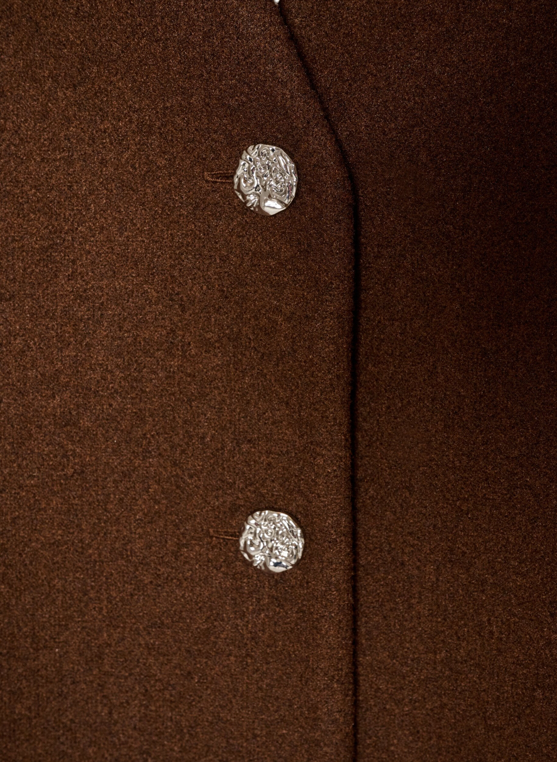 ZizzifashionV-neck vest with buttons, Brown, Packshot image number 2