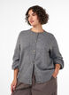 Cardigan in soft knit with gold-coloured buttons, Grey, Model image number 0