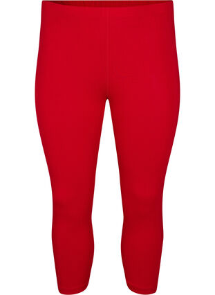 Basic 3/4 leggings in viscose, Tango Red, Packshot image number 0