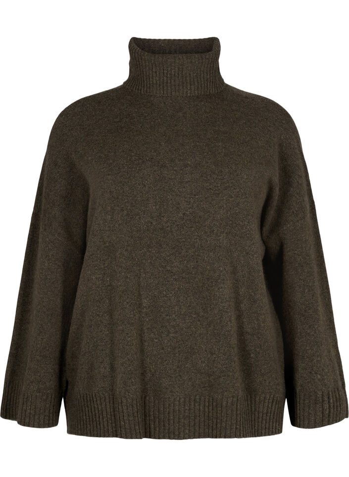 Knitted turtleneck blouse, Sea Turtle Mel., Packshot image number 0