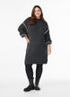Knitted dress with contrast stitching, Dark Grey, Model image number 1