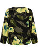 Floral blouse with a boat neck and wide sleeves, Black, Packshot image number 0