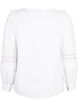 Blouse with ruffles and lace trim, White, Packshot image number 1
