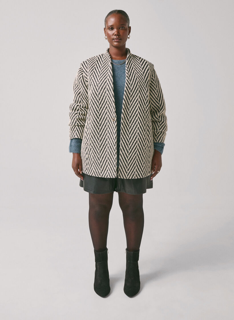 Patterned jacket, Black w. White, Image image number 1