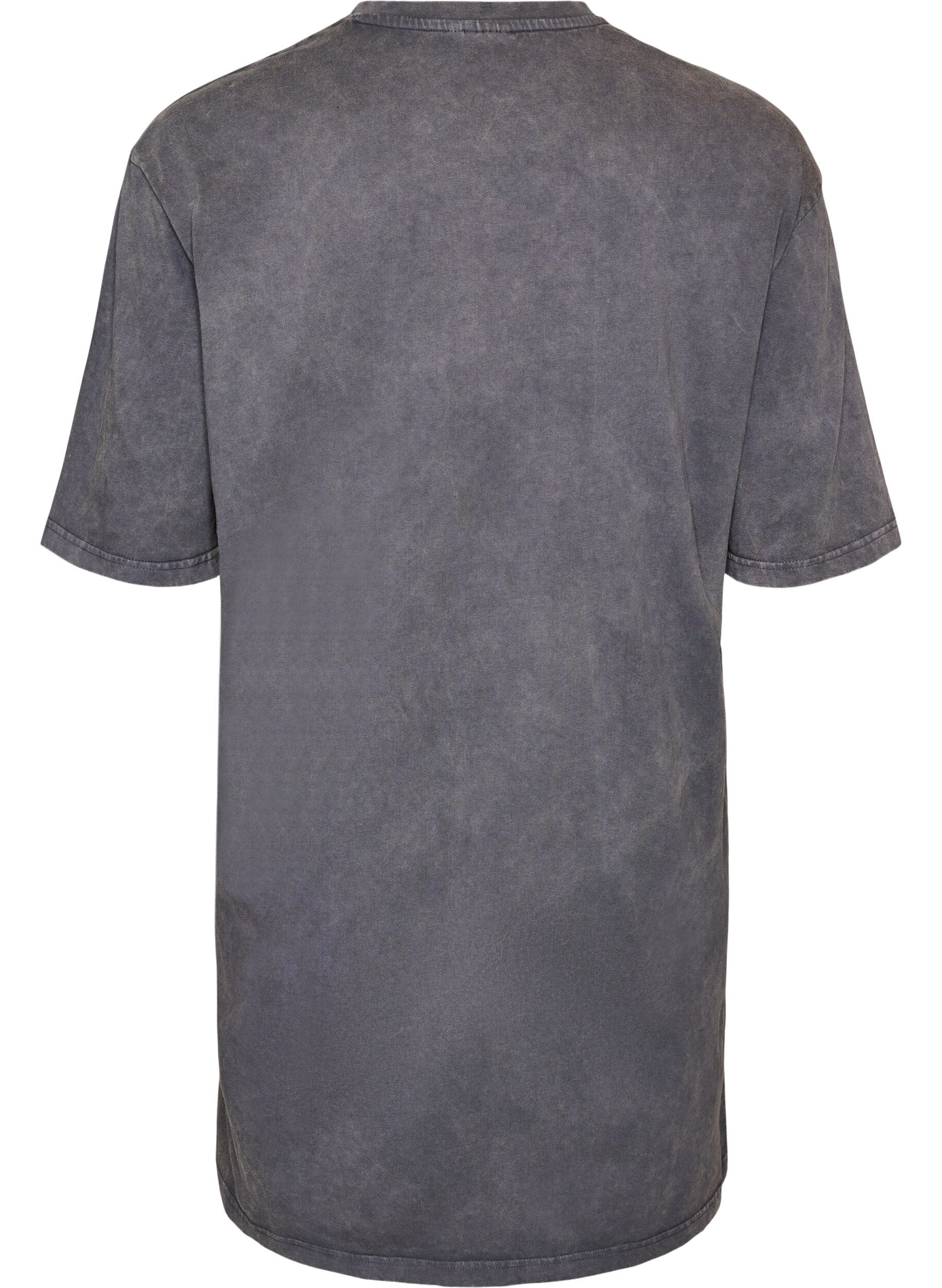 Zizzifashion Loose T-shirt dress with a washed look, Grey, Packshot image number 1