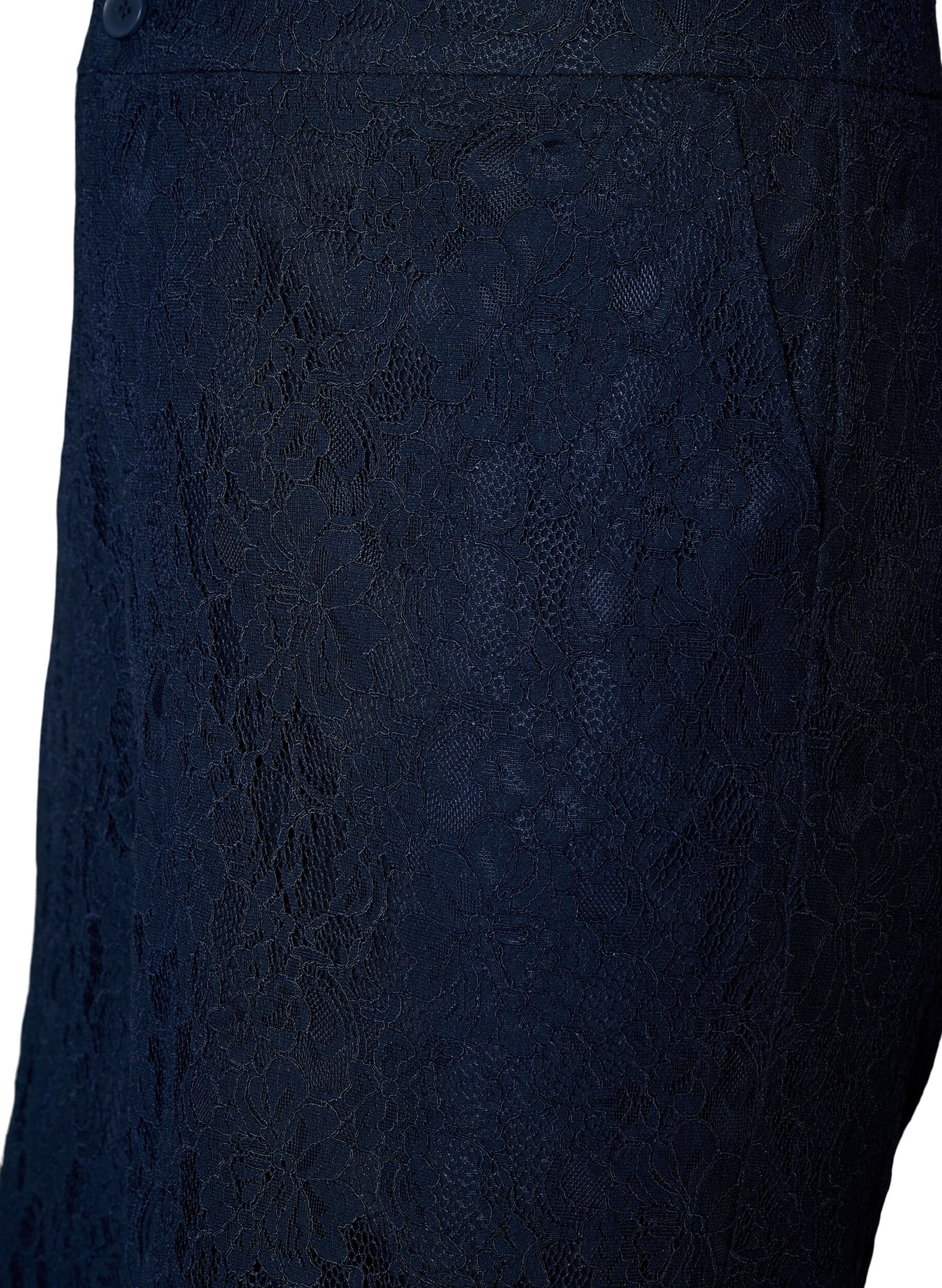 Zizzifashion High-waisted lace Bermuda shorts, Blue, Packshot image number 2