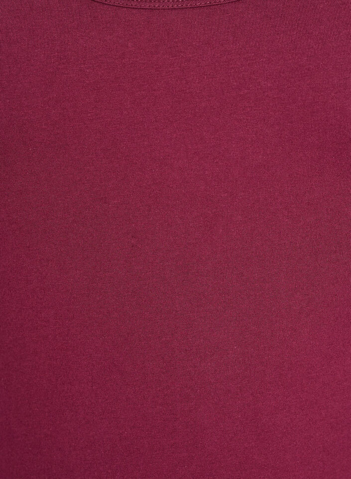 Solid color basic top in cotton, Dark Bordeaux, Packshot image number 2