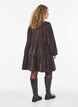 Corduroy dress with A-line shape and stand collar, Brown, Model image number 2