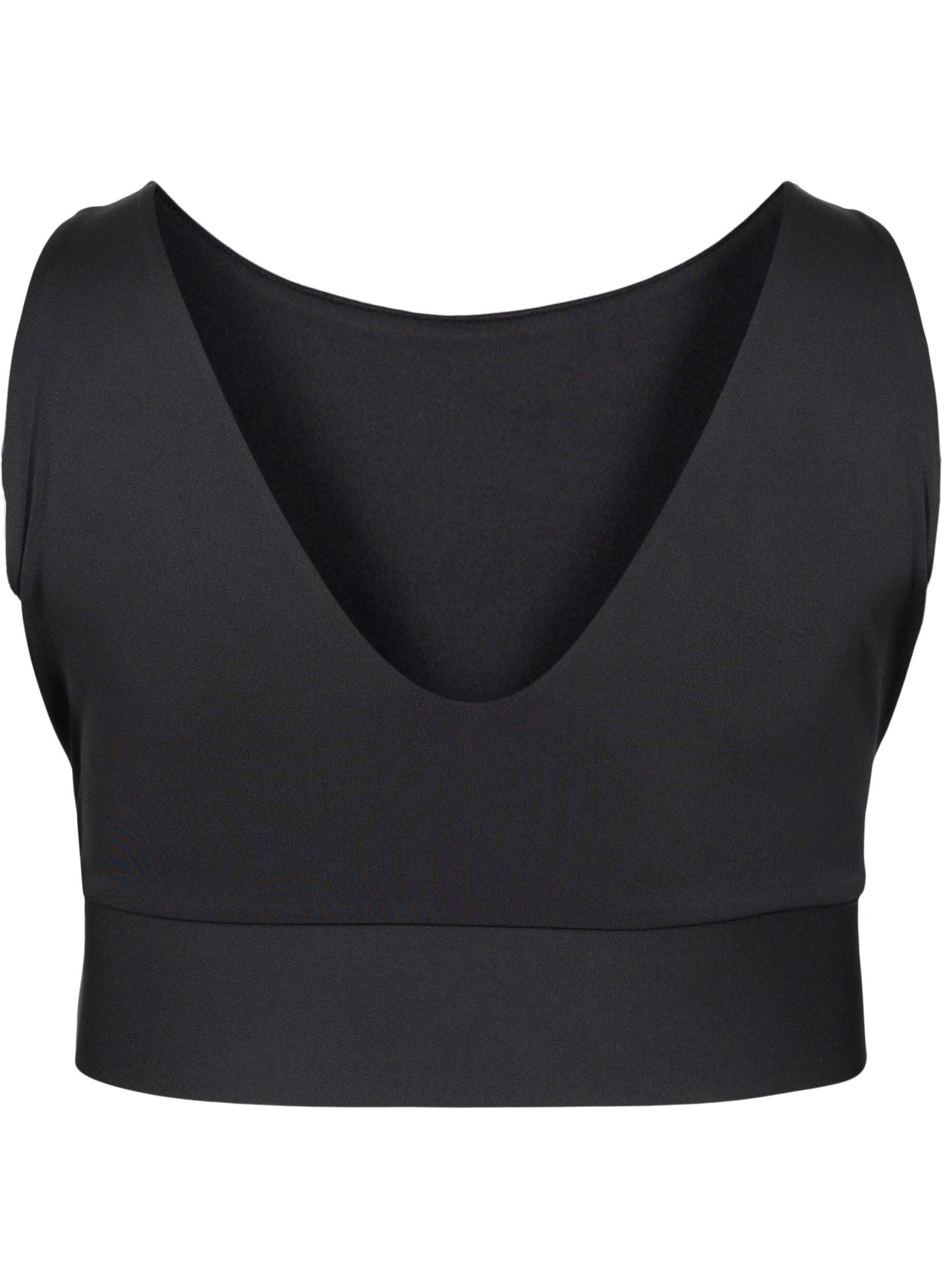 Zizzifashion CORE, MID SUPPORT SPORTS BRA - Sports bra with v-back, Black, Packshot image number 1