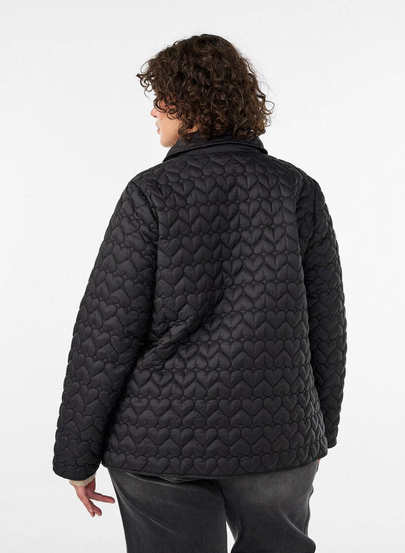 Lightly padded jacket with decorative quilting, Black, Model image number 2