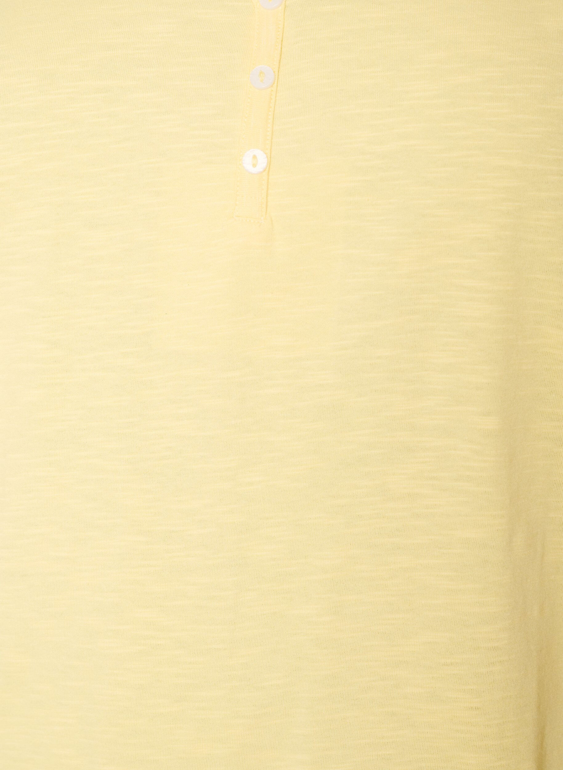 Zizzifashion Tank top in organic cotton with V-neck and buttons, Yellow, Packshot image number 2