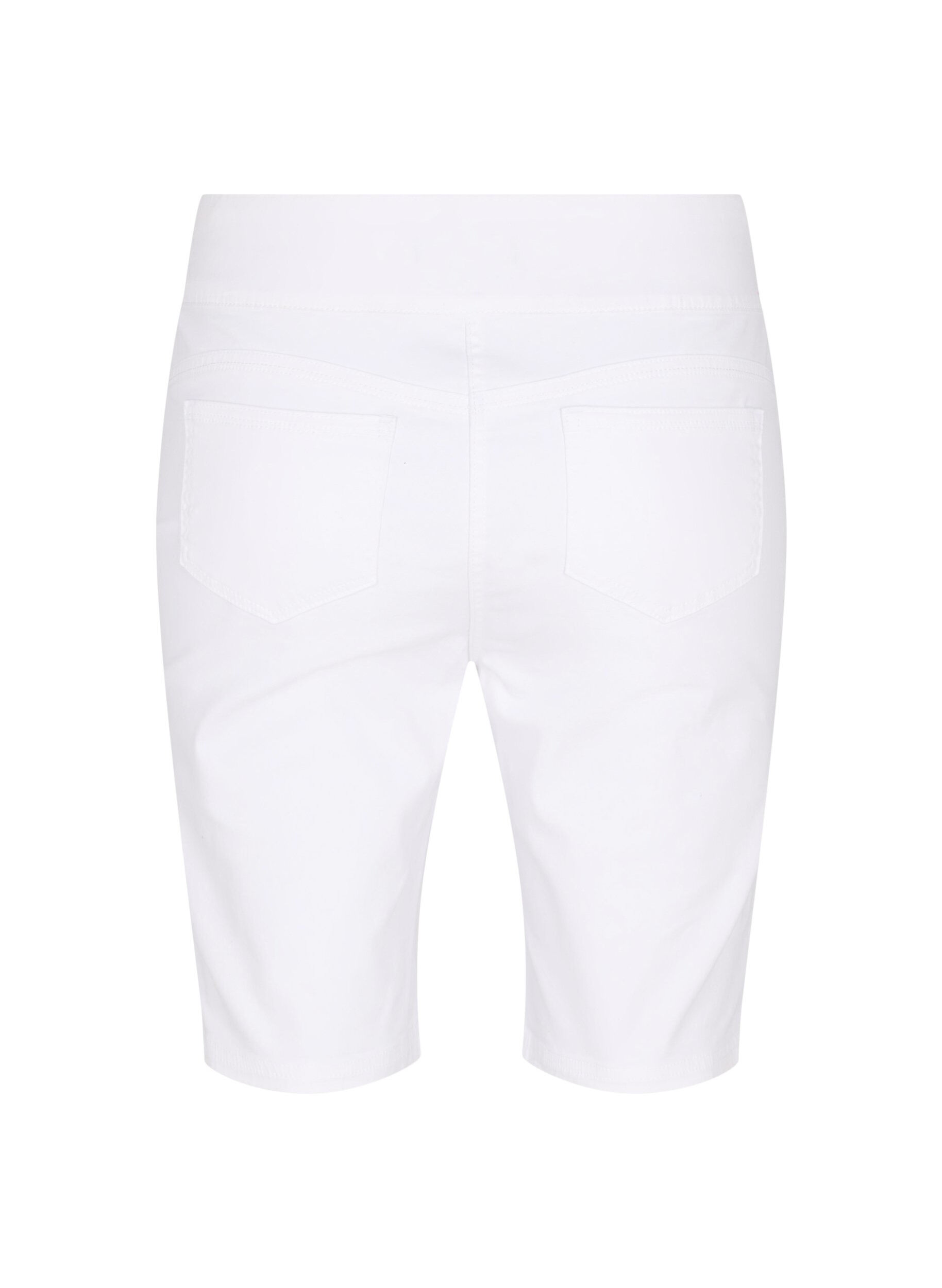 Zizzifashion Close-fitting shorts with back pockets, White, Packshot image number 1
