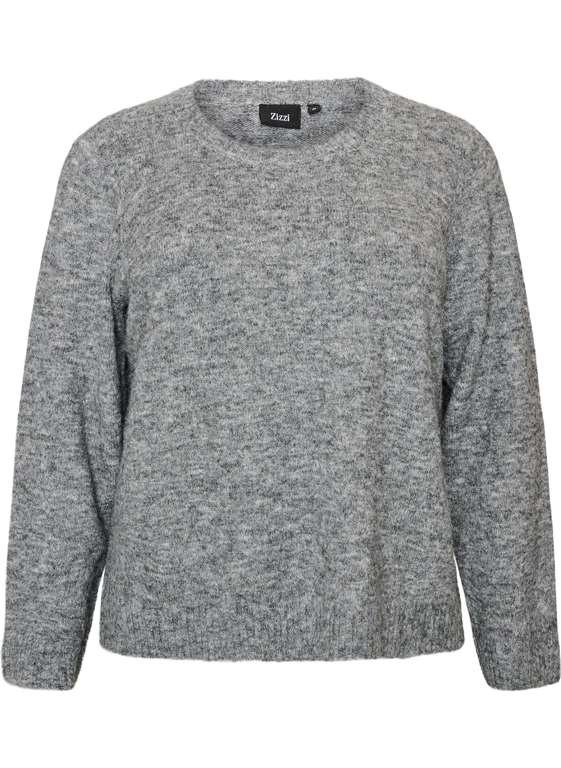 ZizzifashionLoose round neck jumper, Grey, Packshot image number 0