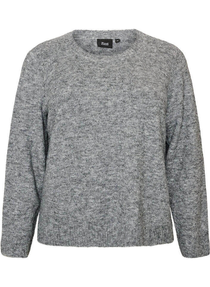Loose round neck jumper, Grey, Packshot image number 0