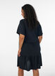 Jersey dress with lace details and a layered skirt, Black, Model image number 2