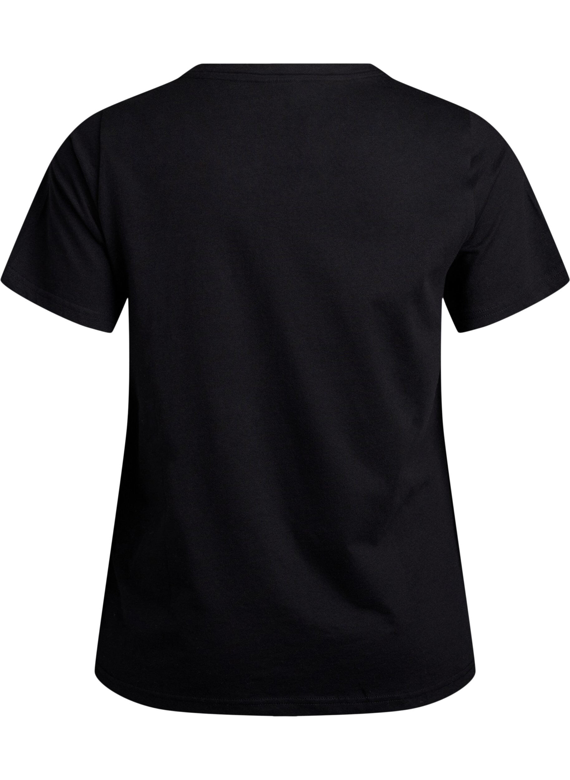 Zizzifashion T-shirt with decorative details, Black, Packshot image number 1