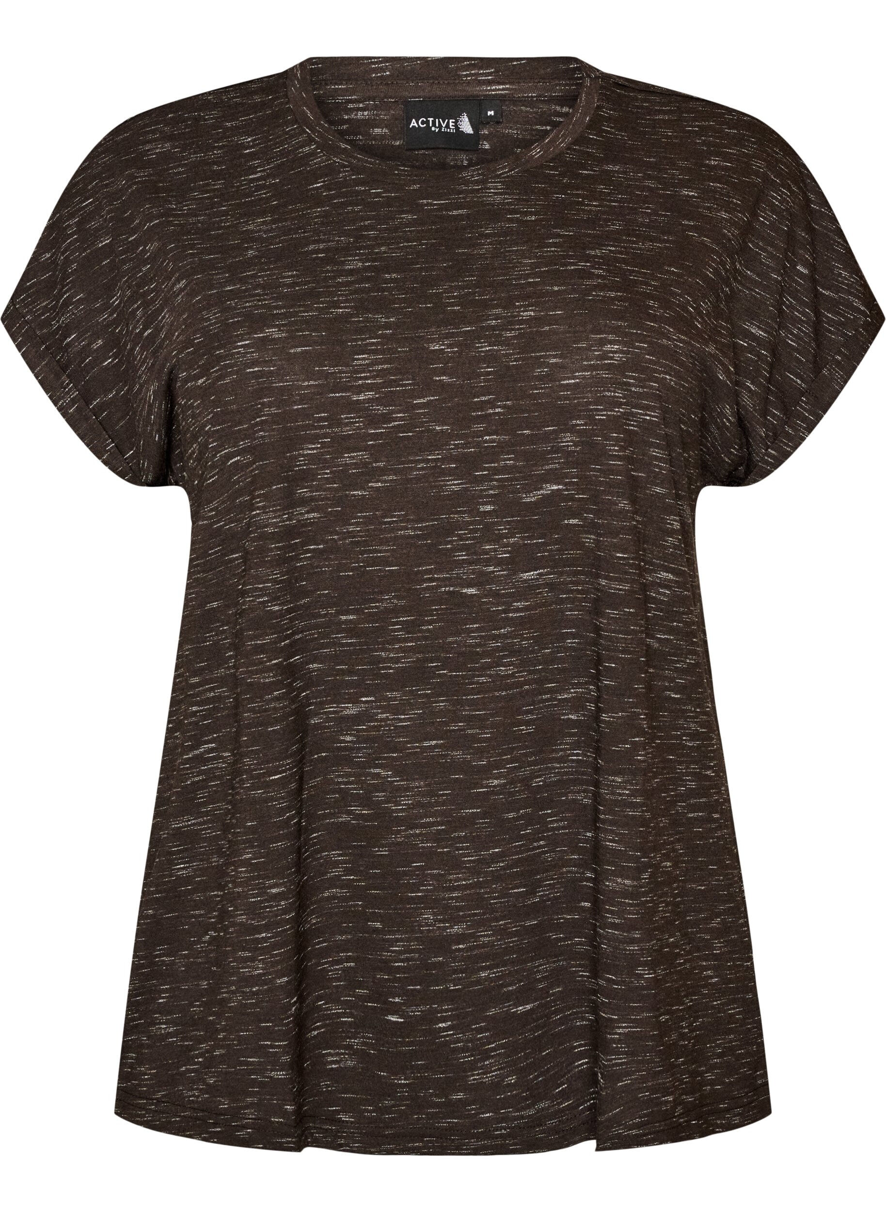 ZizzifashionLoose workout t-shirt with short sleeves, Brown, Packshot image number 0