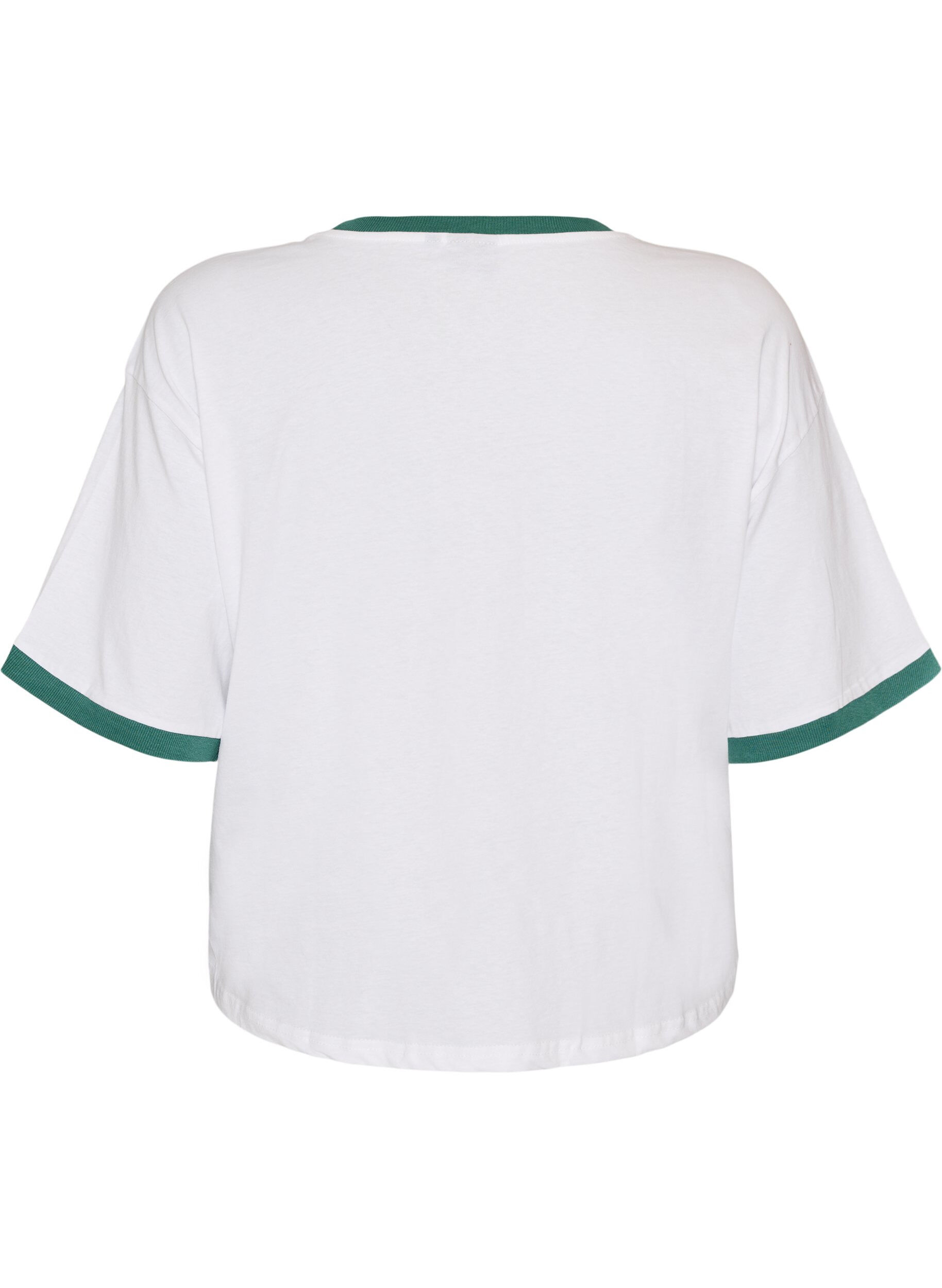 Zizzifashion Cotton T-shirt with text print and boxy fit, White, Packshot image number 1