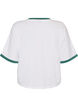 Cotton T-shirt with text print and boxy fit, White, Packshot image number 1