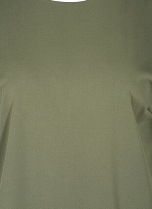 Solid-coloured tunic with 2/4 sleeves and pleated fold, Thyme, Packshot image number 2