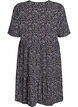 Short sleeve dress with a-line and cutlines, Black, Packshot image number 1