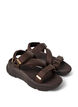 Comfortable sandal with Velcro and arch support, Brown, Packshot image number 1