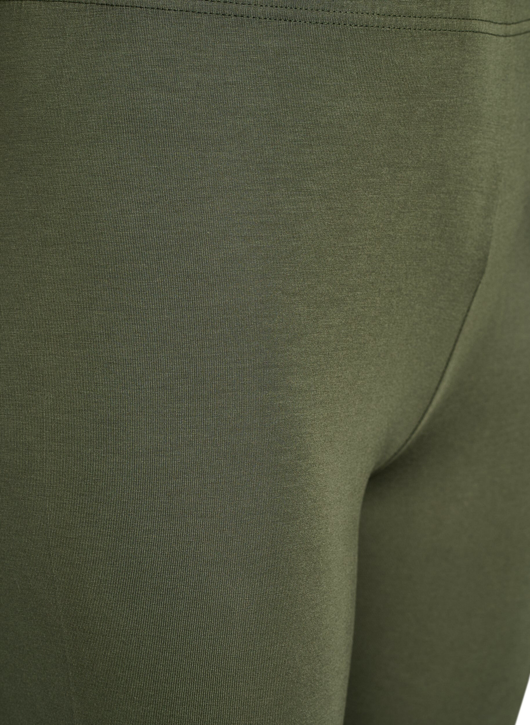 Zizzifashion Basic 3/4 leggings in viscose, Green, Packshot image number 2