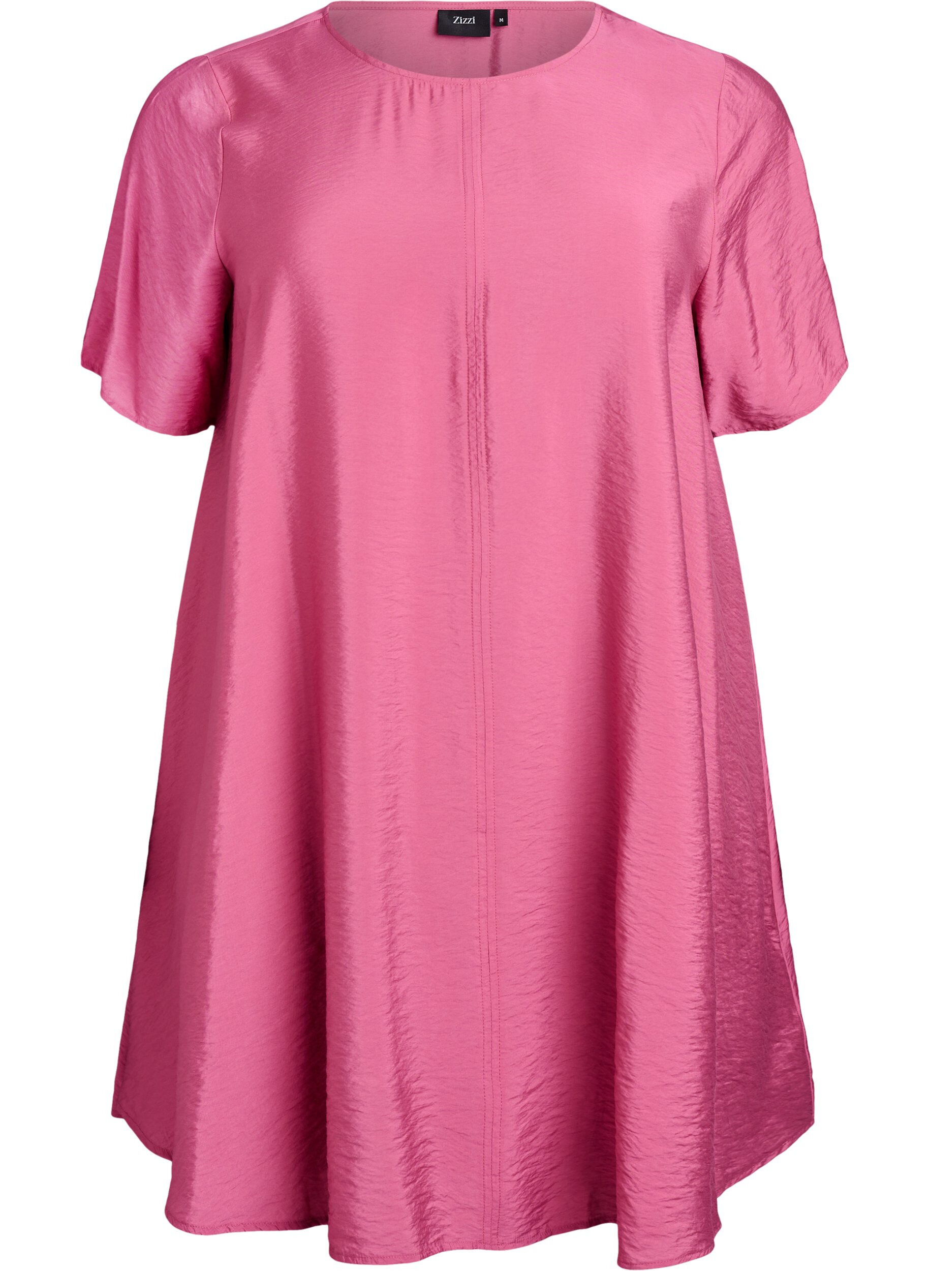 A-line viscose dress with short sleeves
