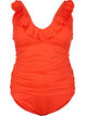 Swimsuit with ruffles and removable inserts, Orange, Packshot image number 0